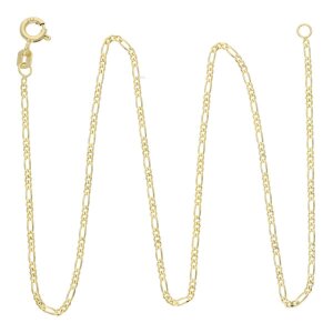Goldkette für Anhänger 333 JL48-05-0070 Figaro diamantiert, Breite 1,4 mm, Made in Germany