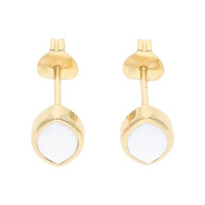 Ohrstecker 925 Silber Goldplattiert mit Kristall,...