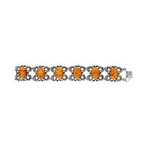 835/000 Silber Trachtenarmband Bernstein getragen Second...