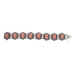 835 Silber Trachtenarmband Rhodochrosit Second Hand getragen