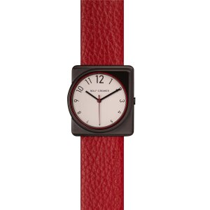 Rolf Cremer Fusion Unisexuhr 508804 Rot, Schwarz Leder