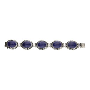 835/000 Silber Damenarmband Lapislazuli getragen Second Hand