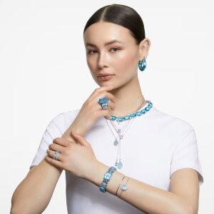 Swarovski Millenia Uhr 5729722 Armband im Oktagon-Schliff, Blau, Edelstahl