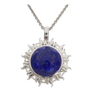 925/000 Silber Sonnenanhänger Lapislazuli Clip...