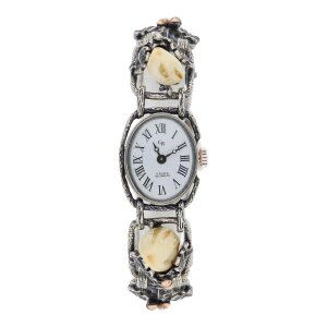 835 Silber Trachtenuhr Grandl 585 Rotgold getragen...