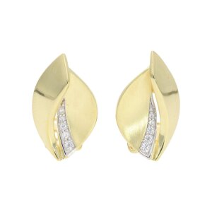 Damen Ohrclips Silber 925 Goldplattiert mit Zirkonia...