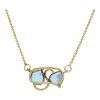 Damen Collier Doppelherz mit Blautopas Gold 750 25325648 Second Hand, getragen