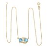Damen Collier Doppelherz mit Blautopas Gold 750 25325648 Second Hand, getragen