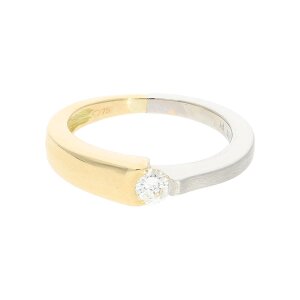 Diamant Ring 950 Platin & 750 Gold, Brillanten 0,15...