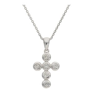 Kreuz Anhänger Weißgold 750 25325633 mit...