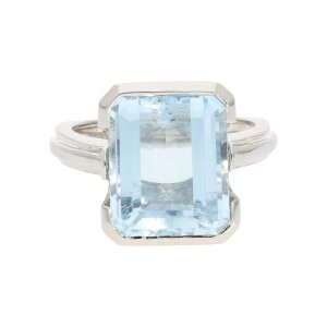 Aquamarin Ring 750 Weißgold, Second Hand wie neu...