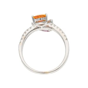 Diamant Ring Weißgold 750 mit Citrin &...