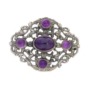 Damen Brosche Tracht Silber 835 mit Amethyst, Second Hand...