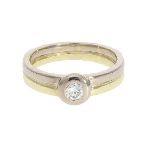 Diamant Ring massiv Bicolor Second Hand wie neu 25325719...