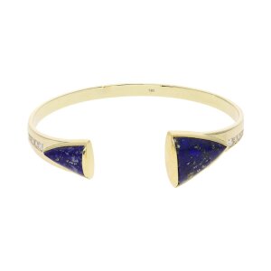 Gold Armreif 585 mit Lapislazuli, Brillanten 0,20 Carat,...