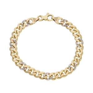 Damen Armband massiv Gelbgold & Weißgold 585...