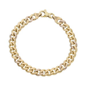 Damen Armband massiv Gelbgold & Weißgold 585...