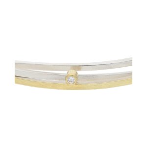 Second Hand Silber Armreif, mit Gold und Brillant,...