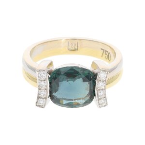 Damen Ring mit Saphir Brillant Gold 750 Second Hand wie...