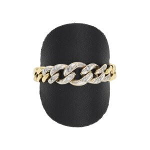 Ketten Ring mit Diamant Gold 750 Bicolor Second Hand wie...