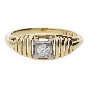 Brillantring Damen 585 Gold teil rhodiniert Second Hand...