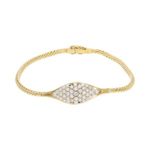 Gold 750 Brillant Damen Armband getragen Second Hand