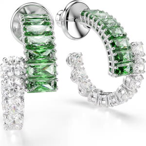 Swarovski Matrix Creolen 5732264 rhodiniert, grün, mit Swarovski Zirkonia