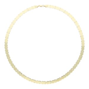 Halskette Damen Gold 585 dreifarbig halbmassiv Collier...
