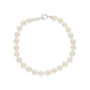 Silber 925 Armband mit Süßwasserperlen, Beige...