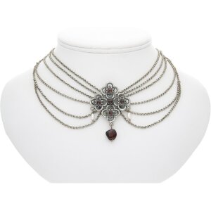 Damen Collier Tracht echt Silber mit Granat und Perle...