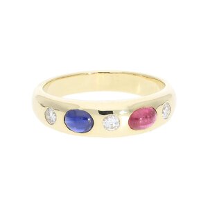 Goldring 585 mit Rubin Saphir Diamanten Second Hand wie...