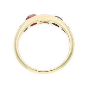 Goldring 585 mit Rubin Saphir Diamanten Second Hand wie...