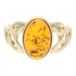 Gold Ring mit Bernstein Gold 375 Second hand wie neu...