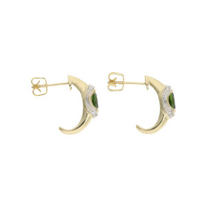 Goldohrstecker 585/000 Chromdiopsid und Diamanten 0,04 ct