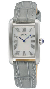 Seiko Damenuhr SWR099P1 Stahl mit Lederband Krokomuster