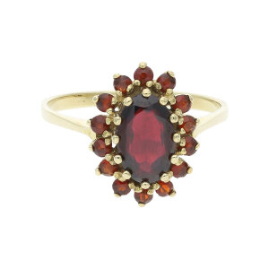 Goldring Damen 333 mit Granat Second hand wie neu...