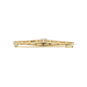 Antike Brosche 585/000 Weißgold Gelbgold Saphir...