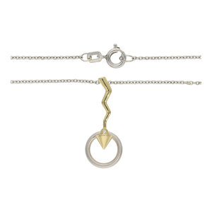 Platin Collier mit Gold und Brillant Second Hand wie neu...