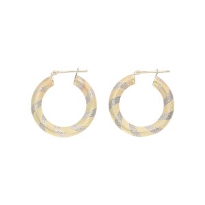 585/000 Gold Creolen Damen Teil rhodiniert getragen...