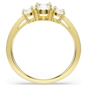 Swarovski Stilla Attract Ring 5723293 Rundschliff, Weiß, Gold plattiert Größe 58