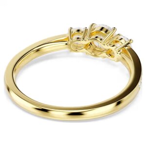 Swarovski Stilla Attract Ring 5723293 Rundschliff, Weiß, Gold plattiert Größe 58