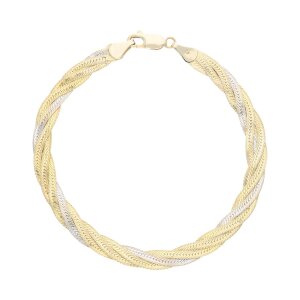 Bicolor Goldarmband 585/000 Gold / Weißgold L19,5...