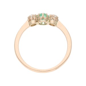 Second Hand Rotgold 585 Ring, Smaragd, Diamanten 25325844...