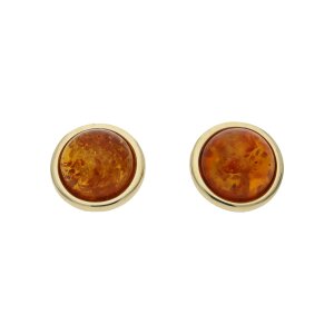 Second Hand Damen Ohrstecker, 585 Gold, Bernstein...