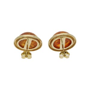 Second Hand Damen Ohrstecker, 585 Gold, Bernstein...