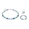 Coeur de Lion 3039/21-0705 GeoCUBE Precious Statement Ohrringe silber-ocean