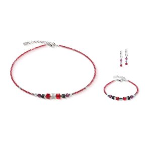 Coeur de Lion Creolen 3044-21-0317 Wave Cube Flow Silber,...