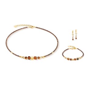 Coeur de Lion Creolen 3044-21-1116 Wave Cube Flow Gold,...