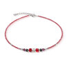 Coeur de Lion Halskette 3044-10-0317 Wave Cube Flow Silber, Rot