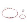 Coeur de Lion Halskette 3044-10-0317 Wave Cube Flow Silber, Rot